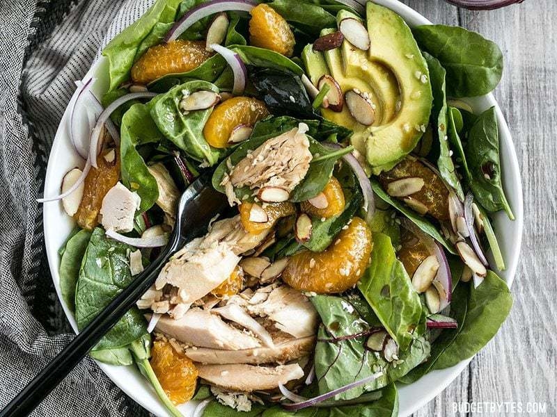 Chicken and Mandarin Salad with Simple Sesame Dressing