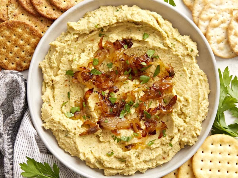 Chickpea Spread with Caramelized Onions