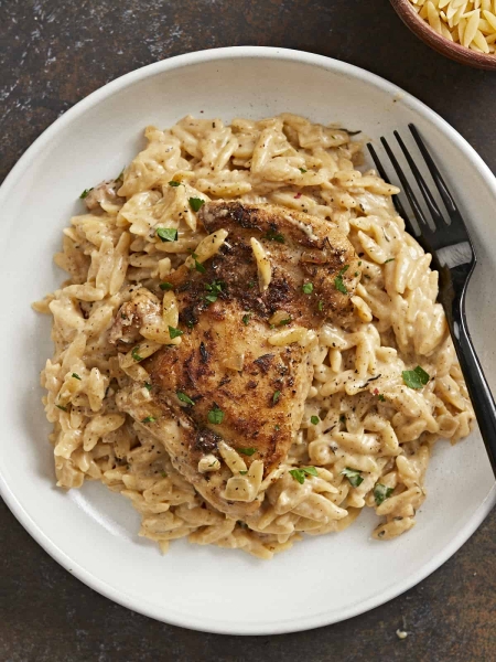 Creamy Chicken And Orzo Skillet