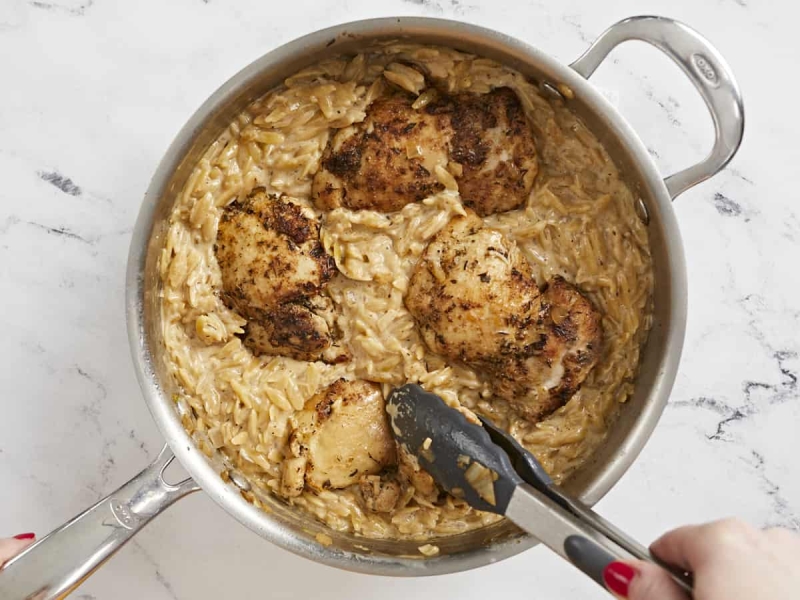 Creamy Chicken And Orzo Skillet