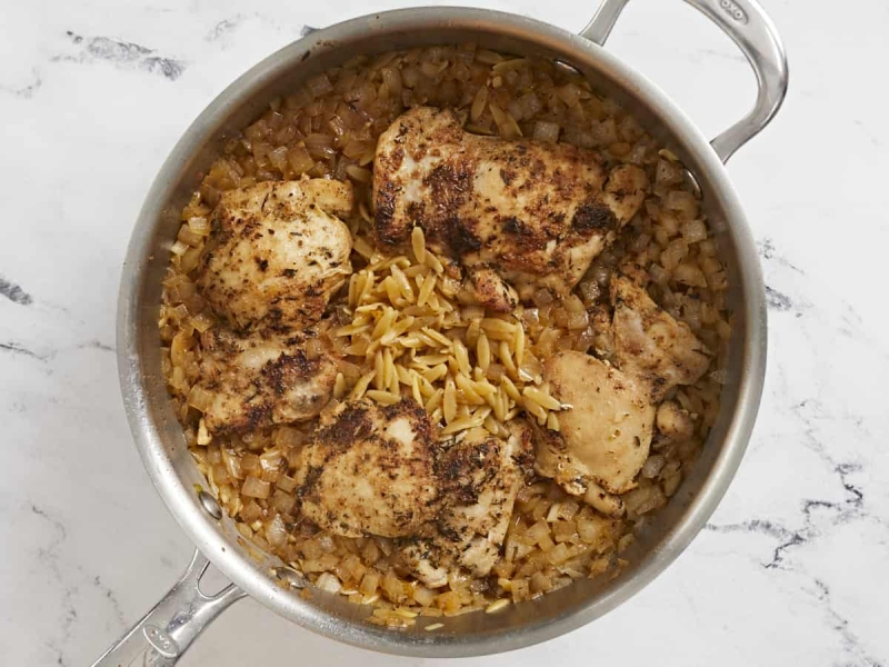 Creamy Chicken And Orzo Skillet