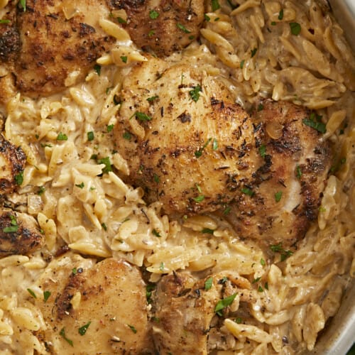 Creamy Chicken And Orzo Skillet