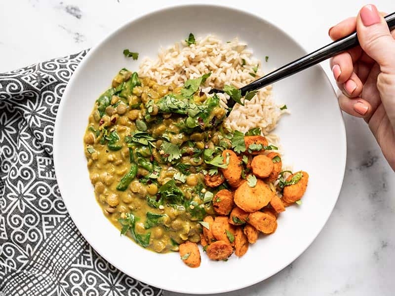 Creamy Coconut Curry Lentils with Spinach