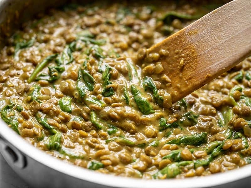 Creamy Coconut Curry Lentils with Spinach