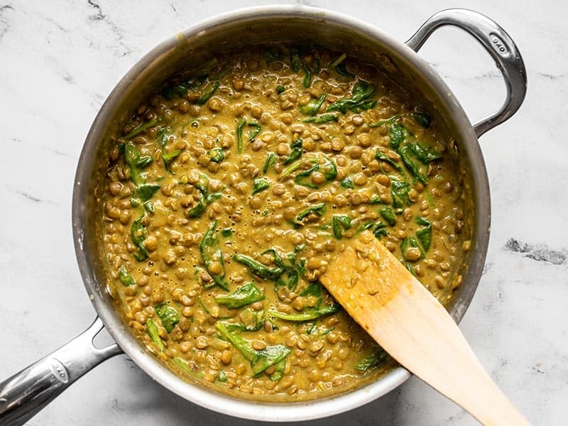 Creamy Coconut Curry Lentils with Spinach