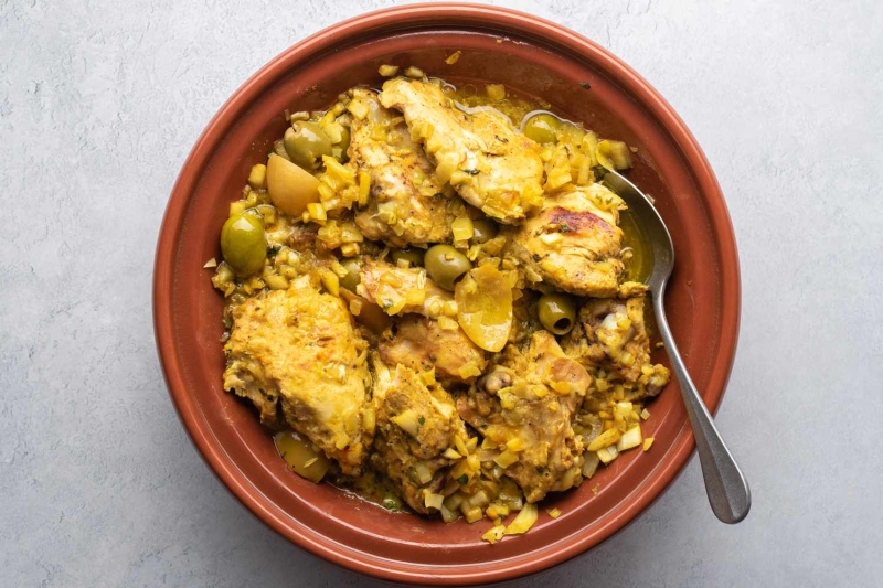 Moroccan Chicken Tagine with Olives and Preserved Lemons