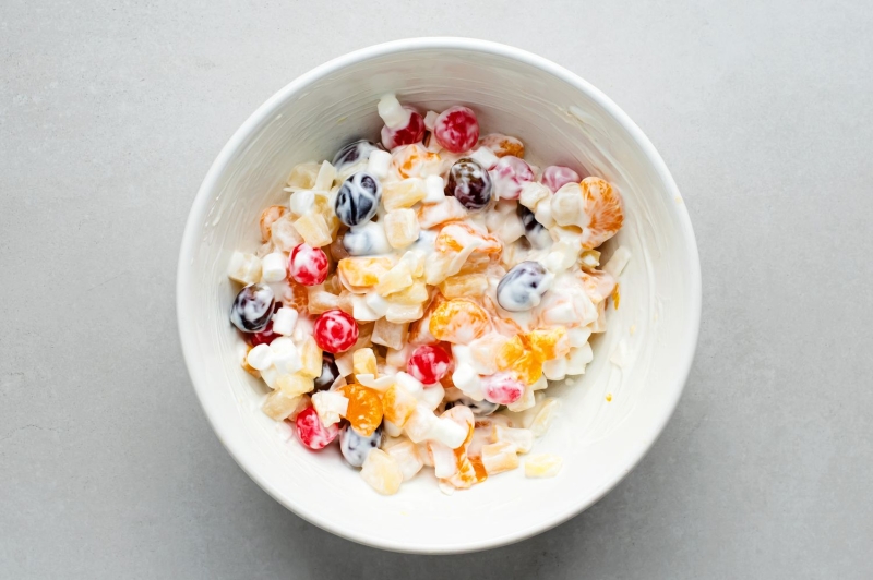 Ambrosia Fruit Salad With Sour Cream Dressing