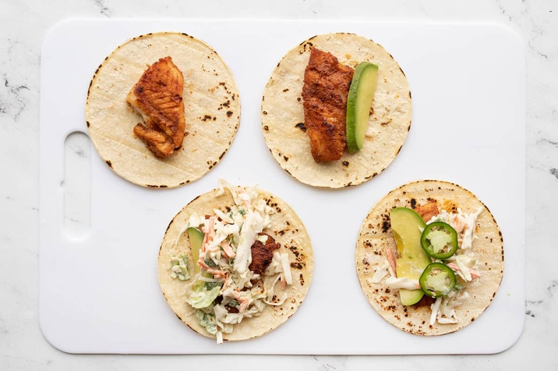 Easy Fish Tacos with Cumin Lime Slaw