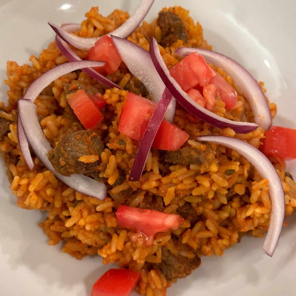 Nigerian Jollof Rice With Beef