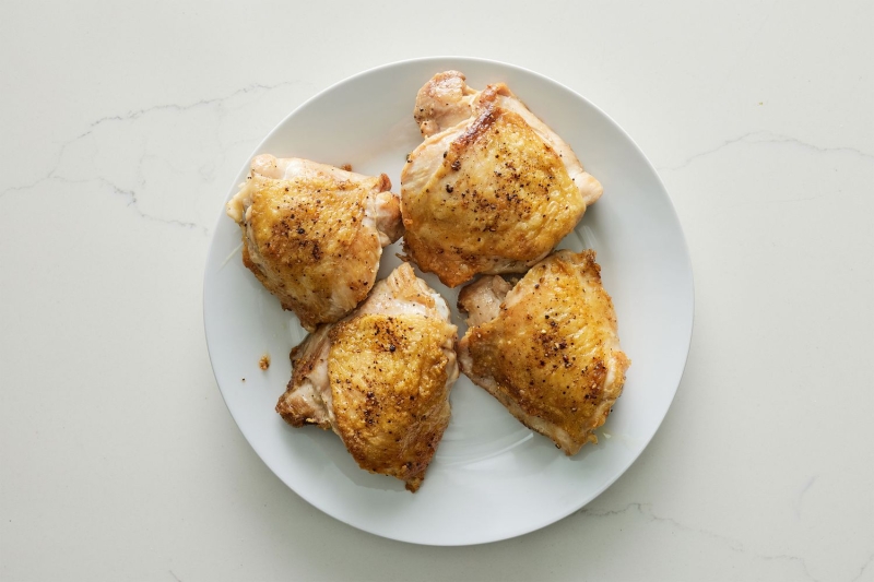 Skillet Chicken Thighs and Parsnips With Green Sauce