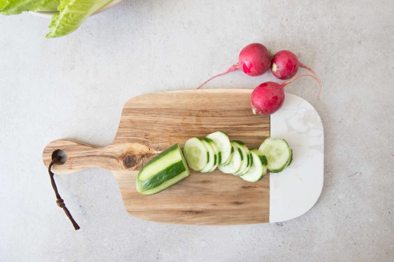 Greek Salad With Lettuce and Lemon Garlic Dressing