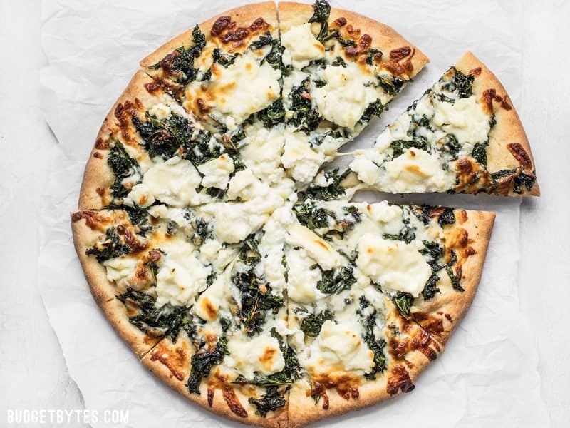 Garlicky Kale and Ricotta Pizza