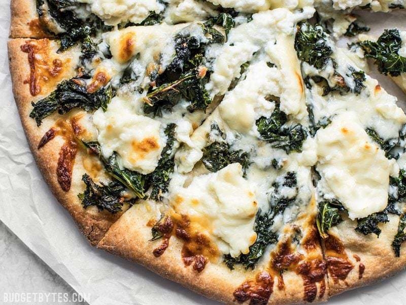 Garlicky Kale and Ricotta Pizza