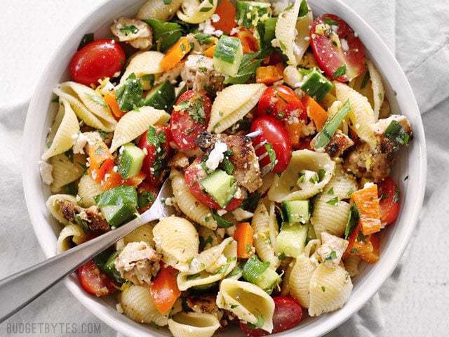 Greek Chicken Pasta Salad