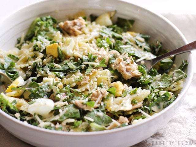 Kale and Salmon Caesar Salad