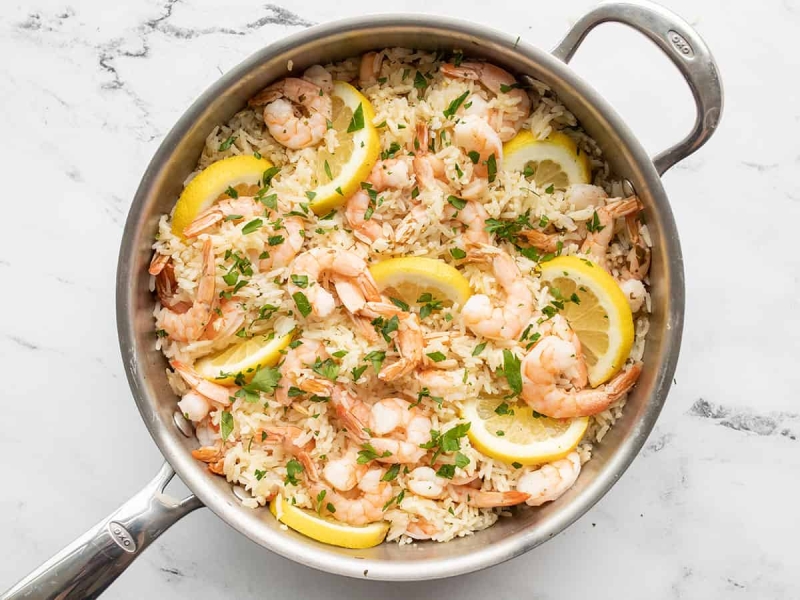 One Pot Lemon Garlic Shrimp and Rice