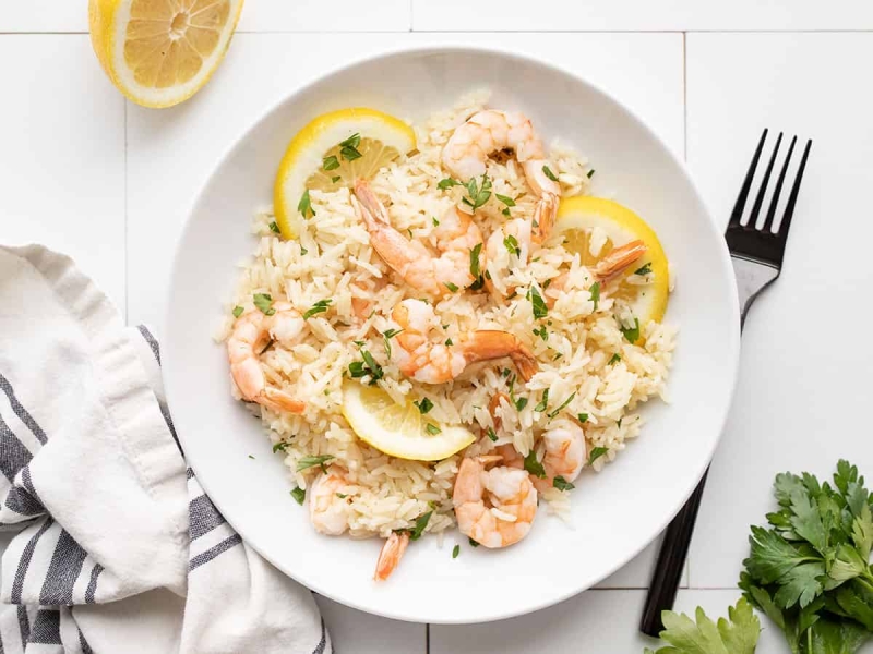 One Pot Lemon Garlic Shrimp and Rice