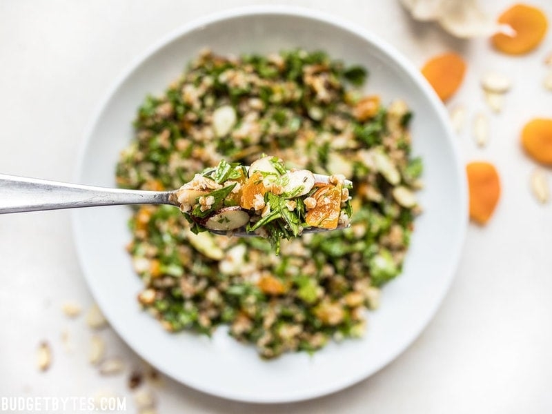 Parsley Salad with Almonds and Apricots