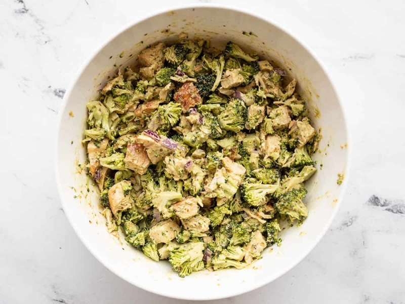 Pesto Chicken and Broccoli Salad