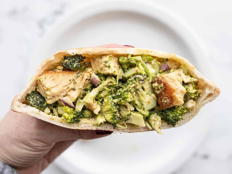 Pesto Chicken and Broccoli Salad