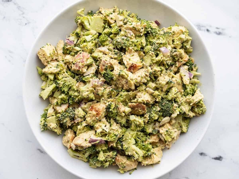 Pesto Chicken and Broccoli Salad