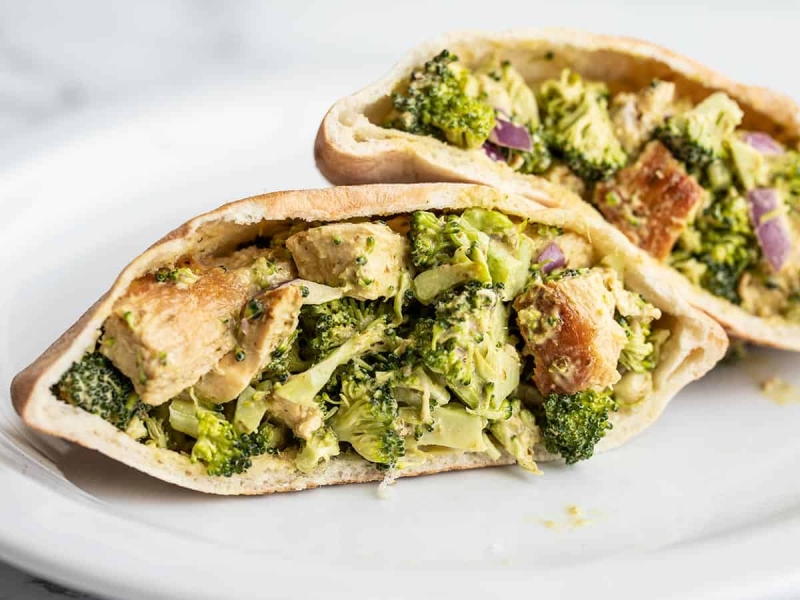 Pesto Chicken and Broccoli Salad