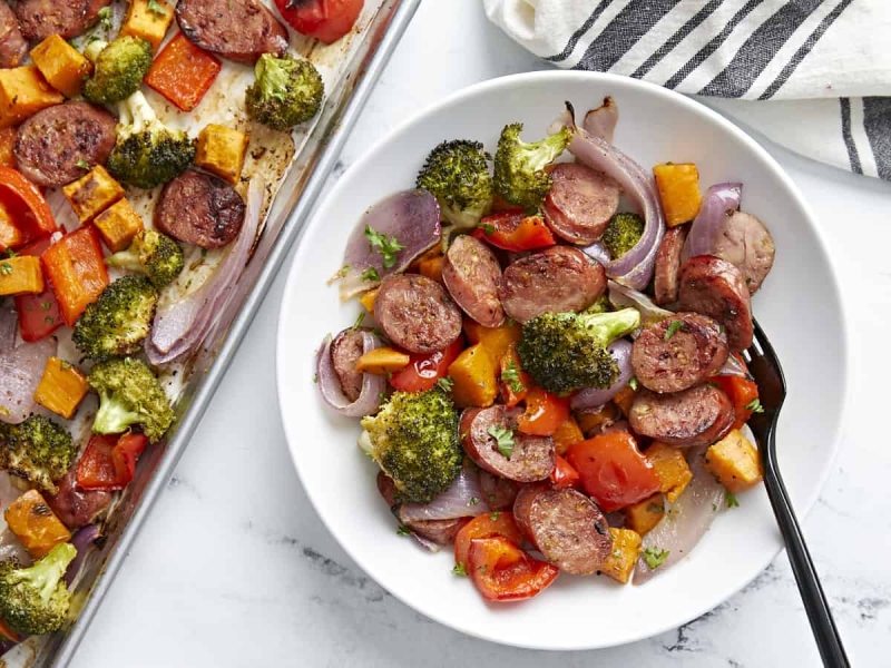 Sheet Pan Chicken Sausage Dinner