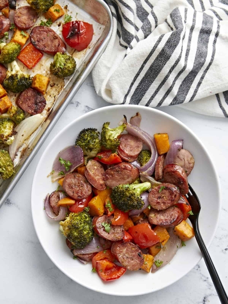 Sheet Pan Chicken Sausage Dinner