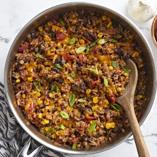 Southwest Lentils And Rice Skillet