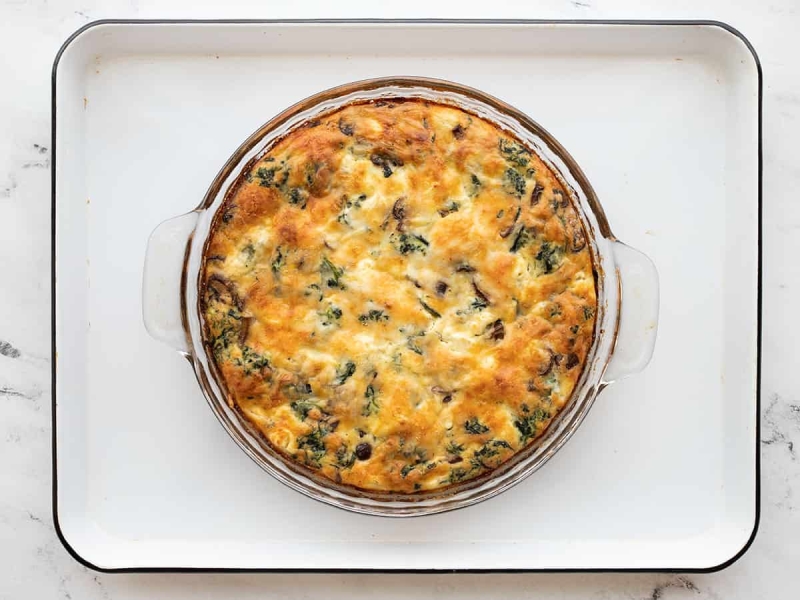 Spinach and Mushroom Crustless Quiche