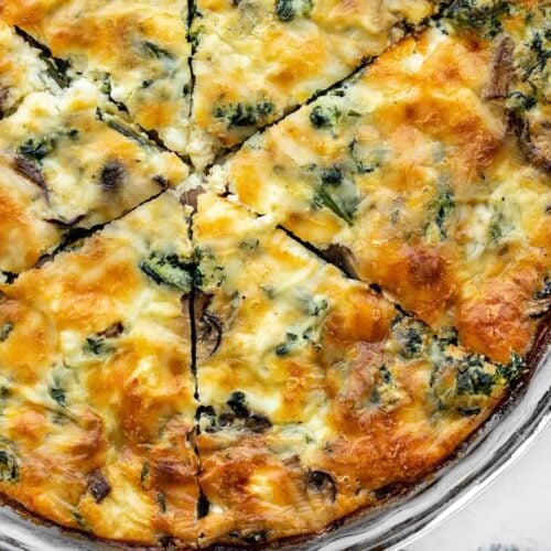 Spinach and Mushroom Crustless Quiche