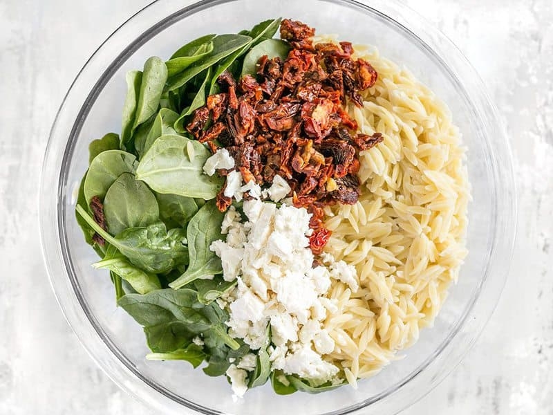 Spinach and Orzo Salad with Balsamic Vinaigrette