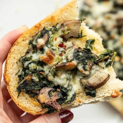 Spinach Mushroom French Bread Pizzas