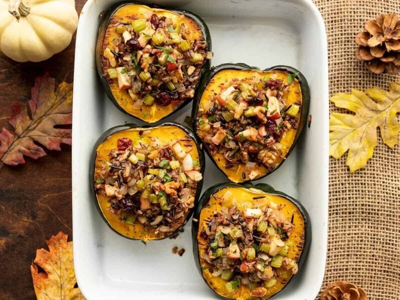 Wild Rice Stuffed Acorn Squash