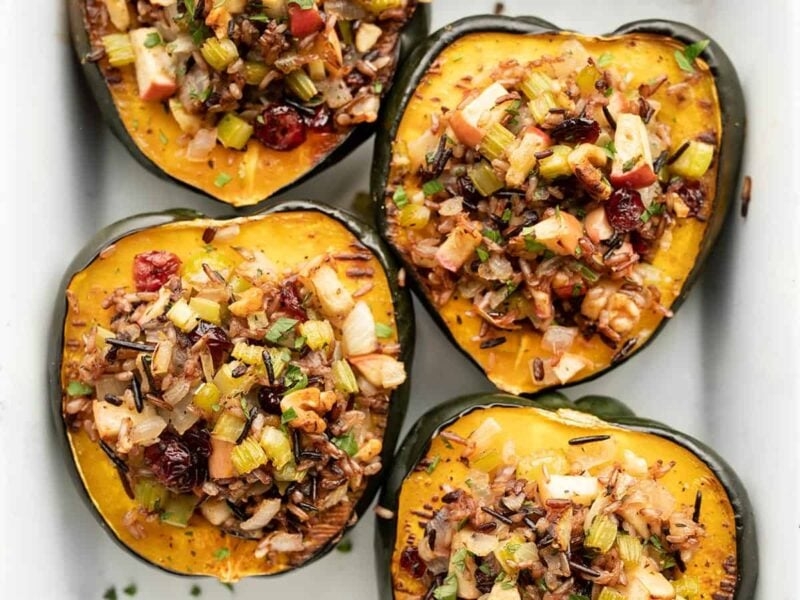 Wild Rice Stuffed Acorn Squash