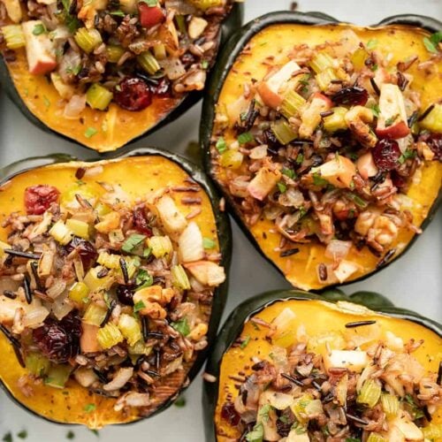 Wild Rice Stuffed Acorn Squash